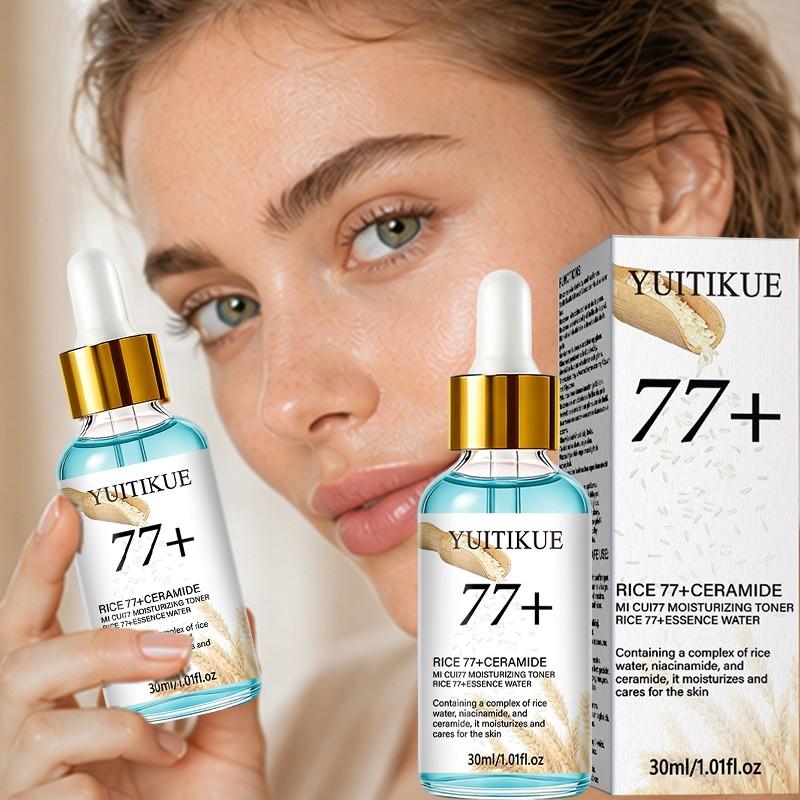 Yuitikue Rice 77+ Ceramide Brightening Essence Water, Improves Dry Tight Skin, Refreshing Toner 30ML, Skincare Essential, Rice Serum