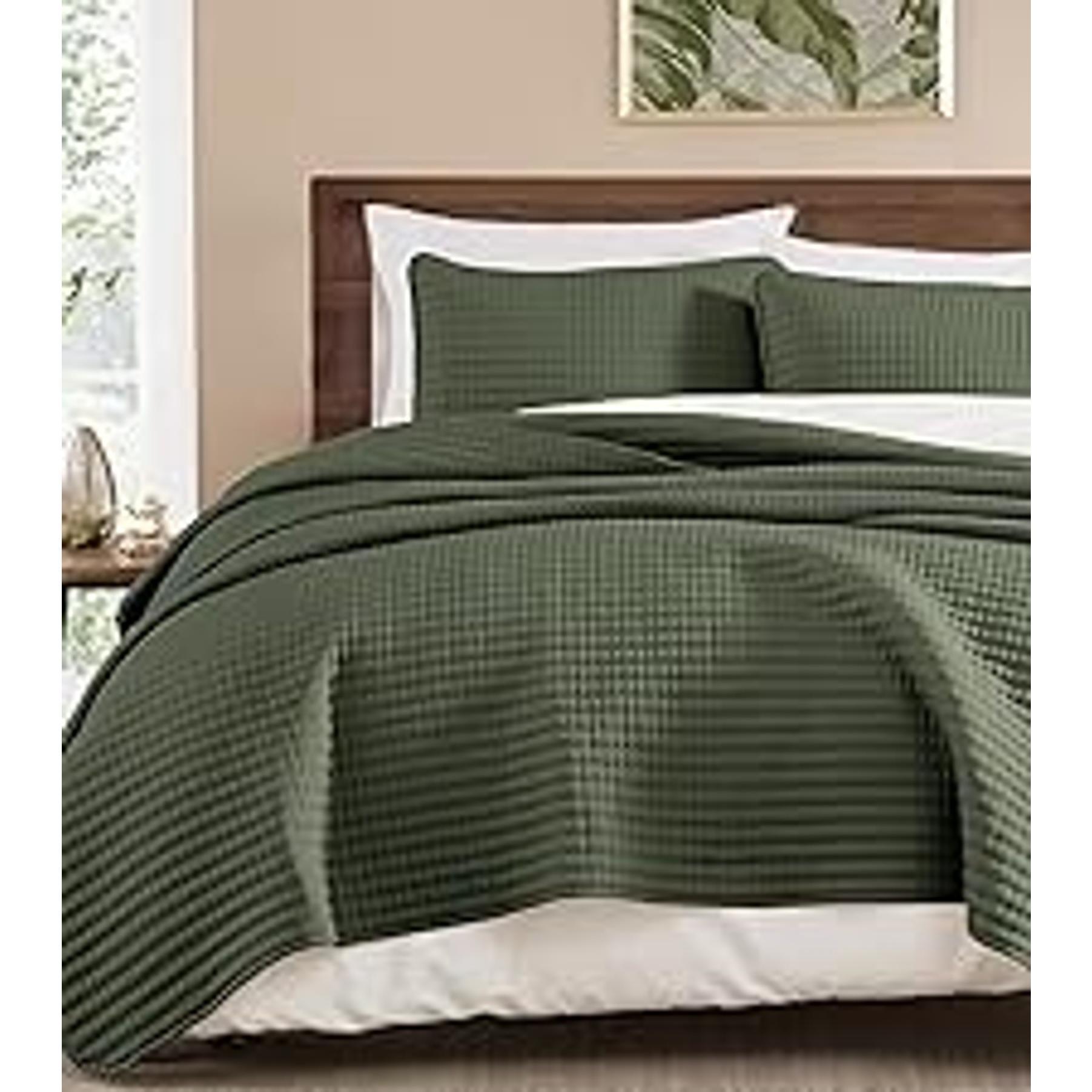 Queen Comforter Set-7 Pieces Soft Prewashed Bed in a Bag Queen Bedding Sets | All Season Comforter with Sheets, Pillow Shams & Pillowcases, Sage Green