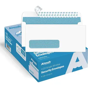 500#10 Single Left Window SELF Seal Security Envelopes - Super Strong Quick-Seal Self Sealing Closure, Security Tinted, Size 4-1/8 x 9-1/2 Inches, 24 LB - 500 Count (35210)