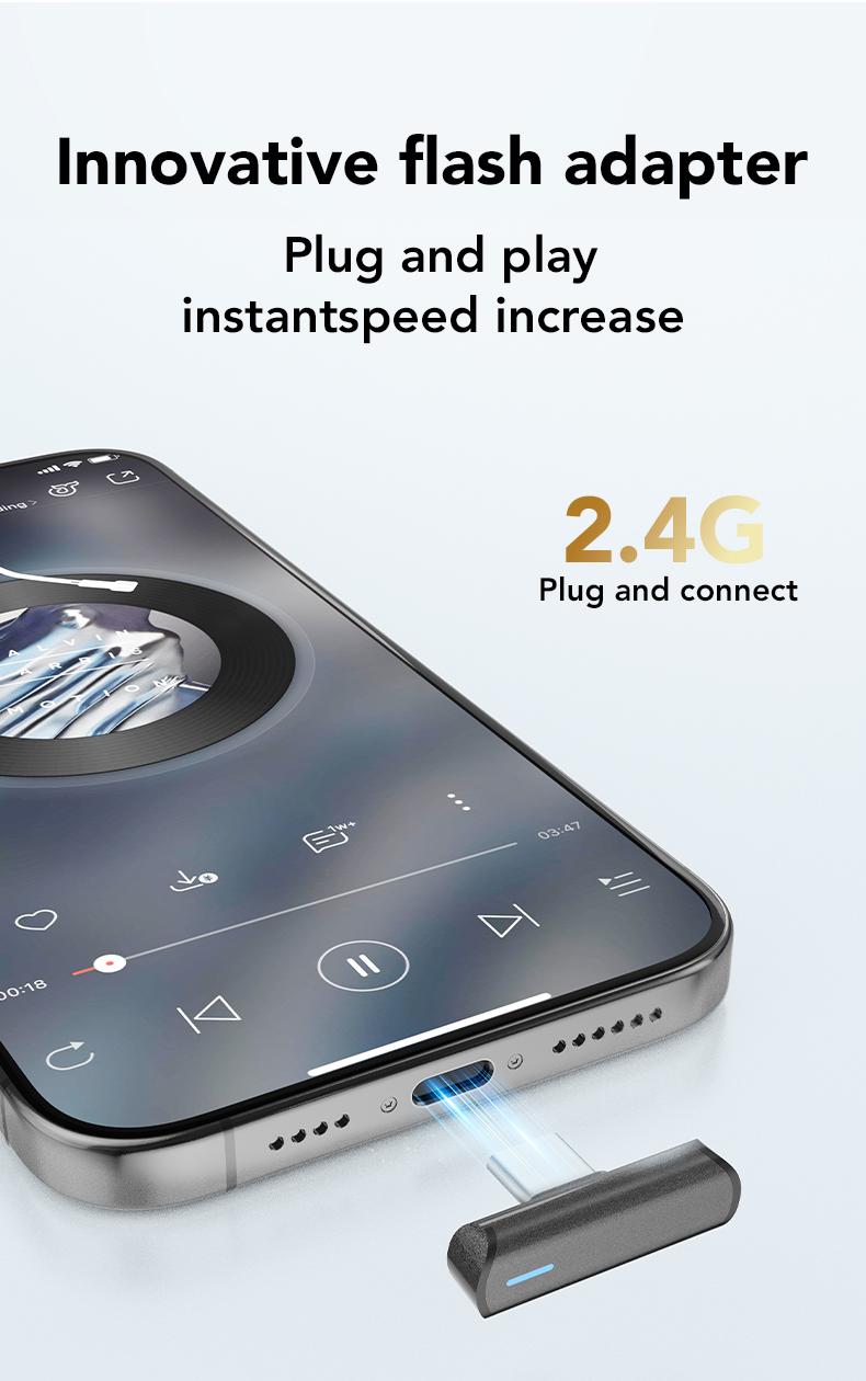 ERAZER XF29 2.4G Open Earphones,True Wireless Bluetooth 5.4 Headphones, IPX5 Waterproof Ear Buds,HiFi Sound Headsets with MIc,2.4G Fast Connect Earphones