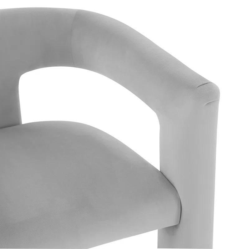 【Set of 2]】[Springtok Deal]Ebello Morden Barrel Beige Accent Chair Velvet Upholstered Barrel Dining Chair With A Curved Backrest And Armrests Accent Chair For Living Room