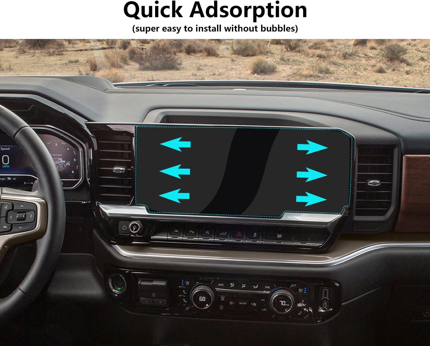 Screen Protector for Car 2025~2022 Silverado& Sierra 1500,2024 Chevy Chevrolet Silverado&GMC Sierra 2500/3500HD 13.4” GPS Screen Accessories HD 6H PET