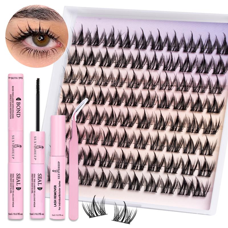 Lash Clusters Manga Eyelash Clusters Spiky Cluster Eyelash Extensions 80Pcs C Curl Individual Lashes Volume Anime Lash Clusters with Thin Band Lashes DIY False Eyelashes at Home with Bond& Seal& Remove& Eyelash Tweezers #TOP PICKS