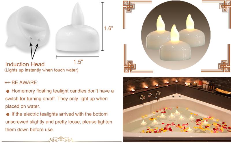 24 Pack  Floating Tealights Candles - Wedding, Party, Centerpiece, Pool & SPA Home Living Room Bathroom Interi graduation decorations or Decorative Lighting Water Proof Ornaments Decorating christmas decorations christmas lights
