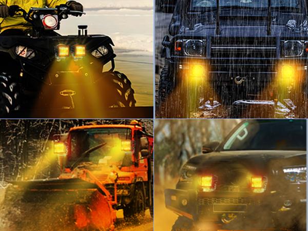 Nilight 3 Inch Cube Amber LED Pod Light Bar 20W 1240LM Super Flood Light w/16AWG DT Wiring Harness Kit Screw-Less Offroad LED Driving Work Lights for Truck UTV 4x4 ATV Motorcycle dealsforyoudays