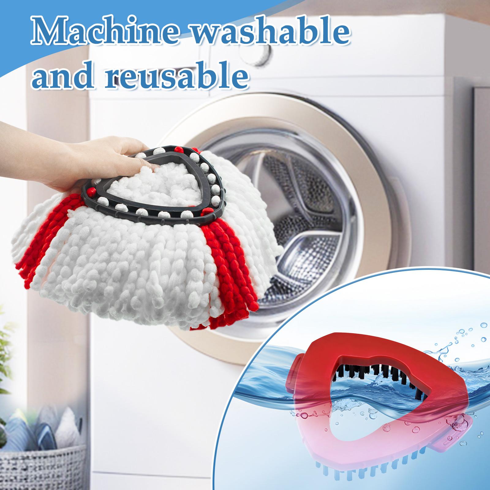 1set Triangle Spin Mop Set, Triangular Mop, Includes Mop Handle, Base, Replacement Brush Heads and Microfiber Cloths, Compatible with Vileda/o-Cedar Easywring 1tank System, Deep Cleaning, Washable, For Kitchen Bathroom Cleaning Supplies