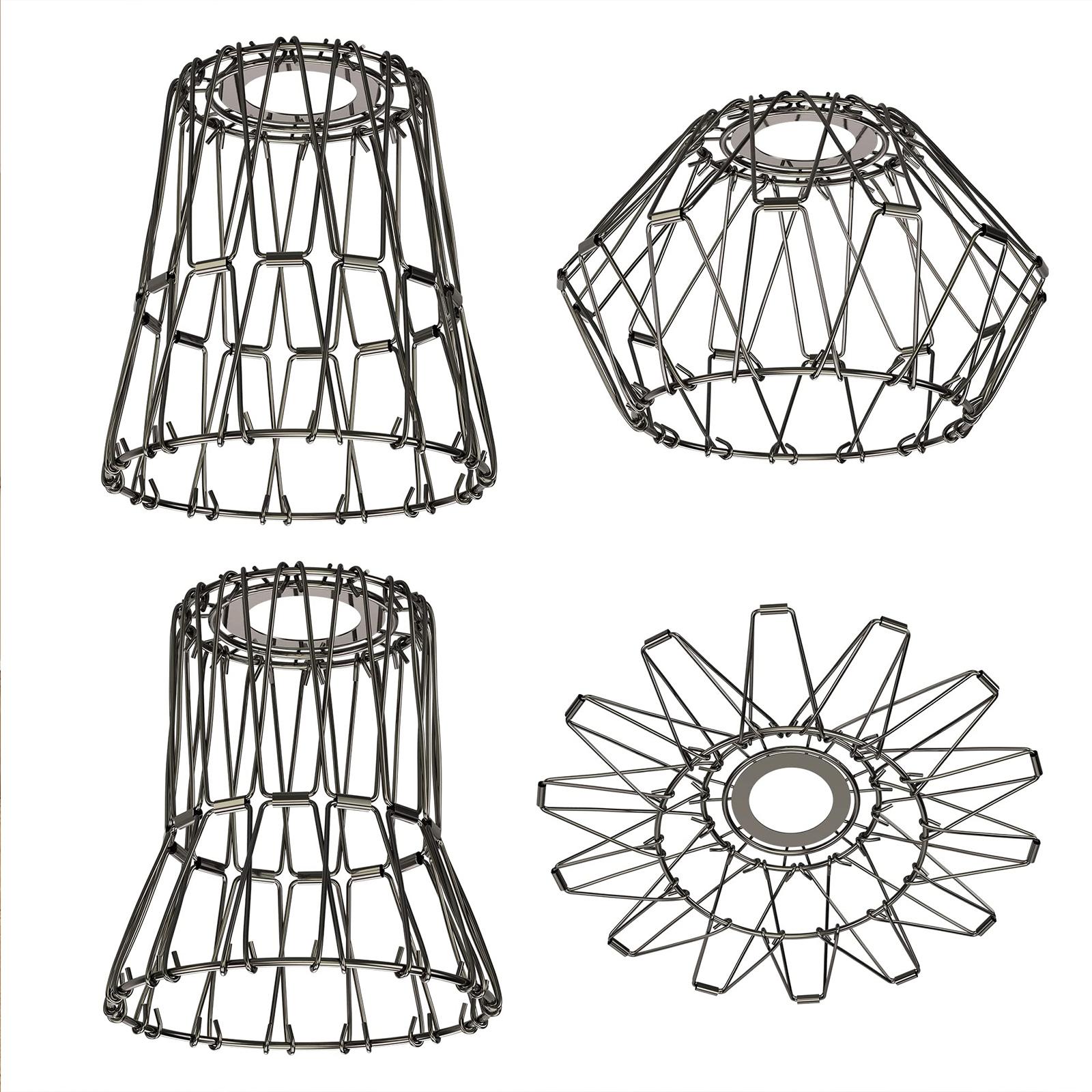 Serbasic Vintage Deformable Metal Cage Pendant Light E27 Base Adjustable Hanging Ceiling Fixture for Kitchen Living Room Dining Room Retro Industrial Style