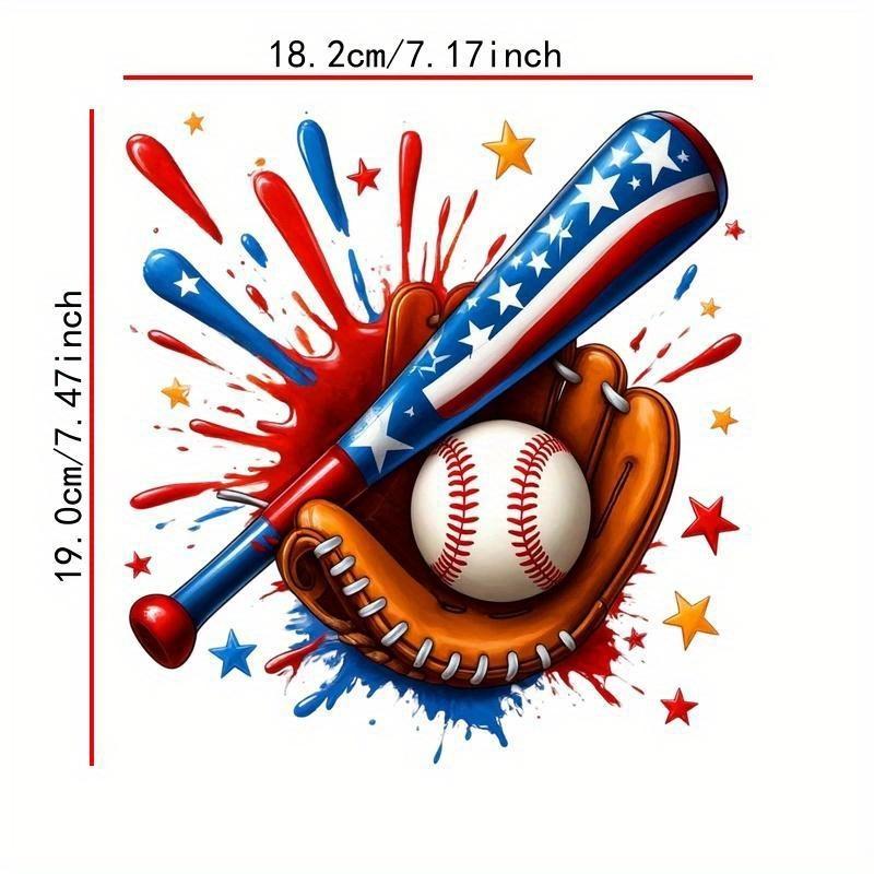 6 Pack Baseball & Star Heat Transfer Patches Iron on Washable for T Shirts Jeans Sweaters Bags Pillows DIY Crafts