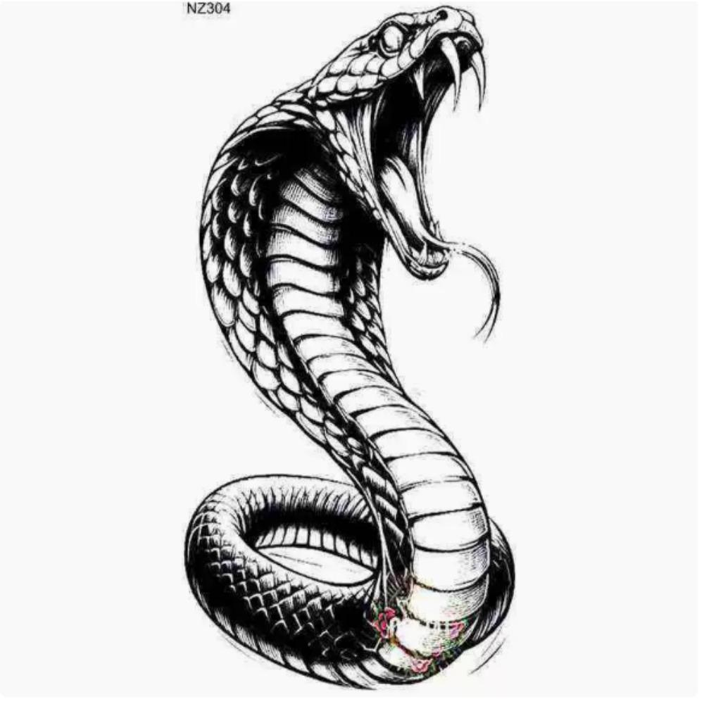 1 cool and crazy snake pattern temporary tattoo sticker for both male and female adults, waterproof and durable, almost real and fake tattoo stickers