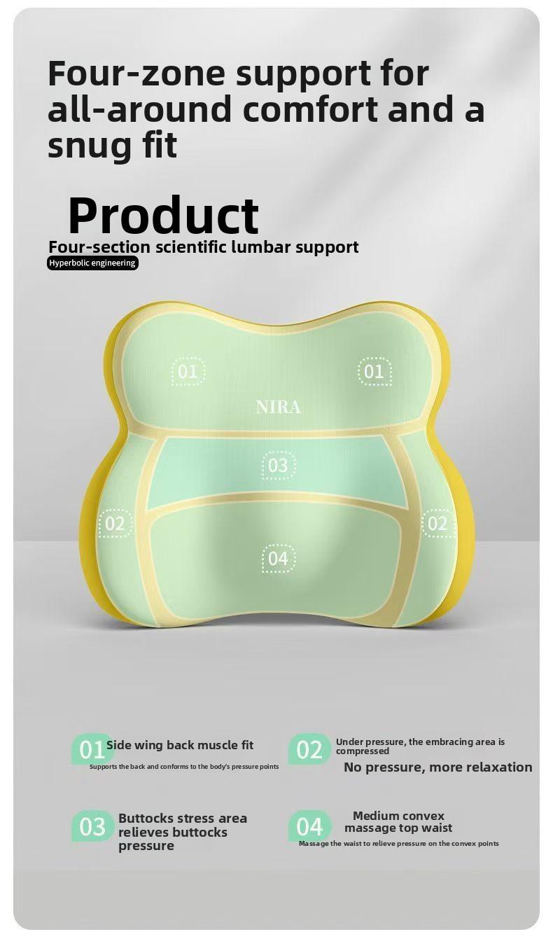 Car Neck Pillow Lumbar Support Set Memory Foam Backrest Cushion High Density Comfortable Headrest for Vehicle Office Home Use
