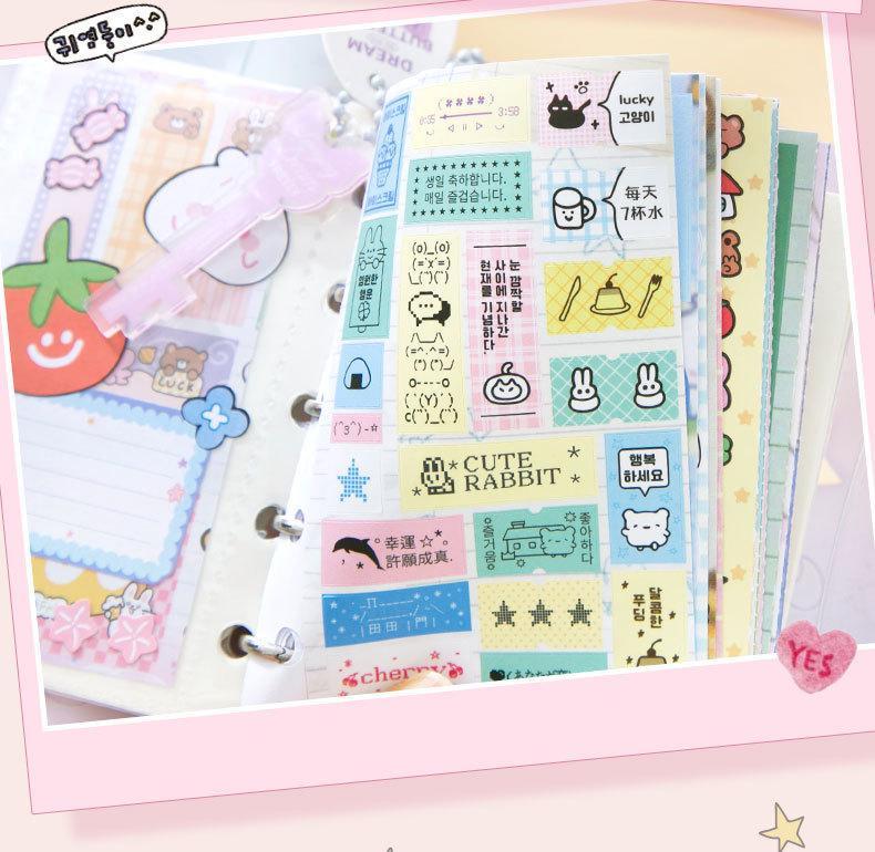 30Pcs Cute Sticker Book Laptop Decorative Stickers Aesthetic Scrapbooking Journaling Stickers Kids Gift Korean Stationery