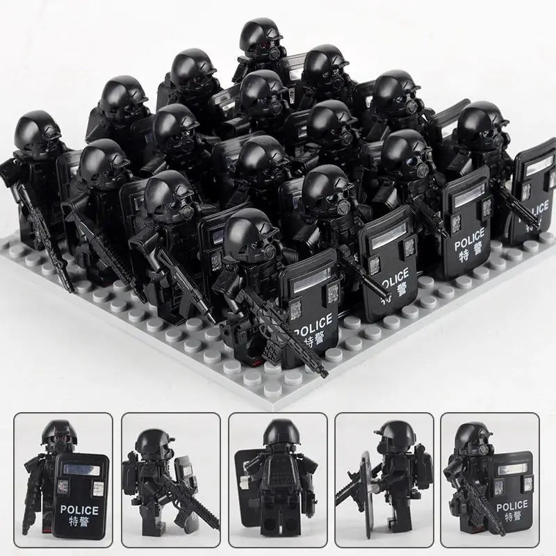 2026 Hot selling toys Building blocks, reloading special forces police weapons and shields, assembling toy special police, birthday gifts Internet-famous toy