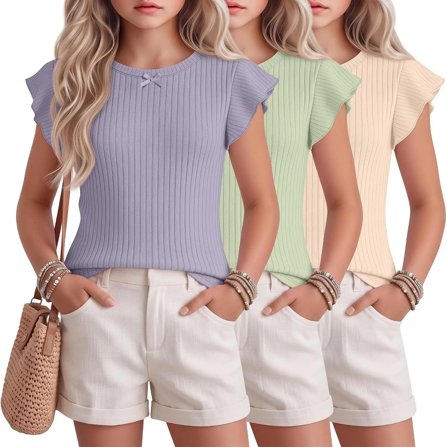 Light Purple, Light Pink, Cream