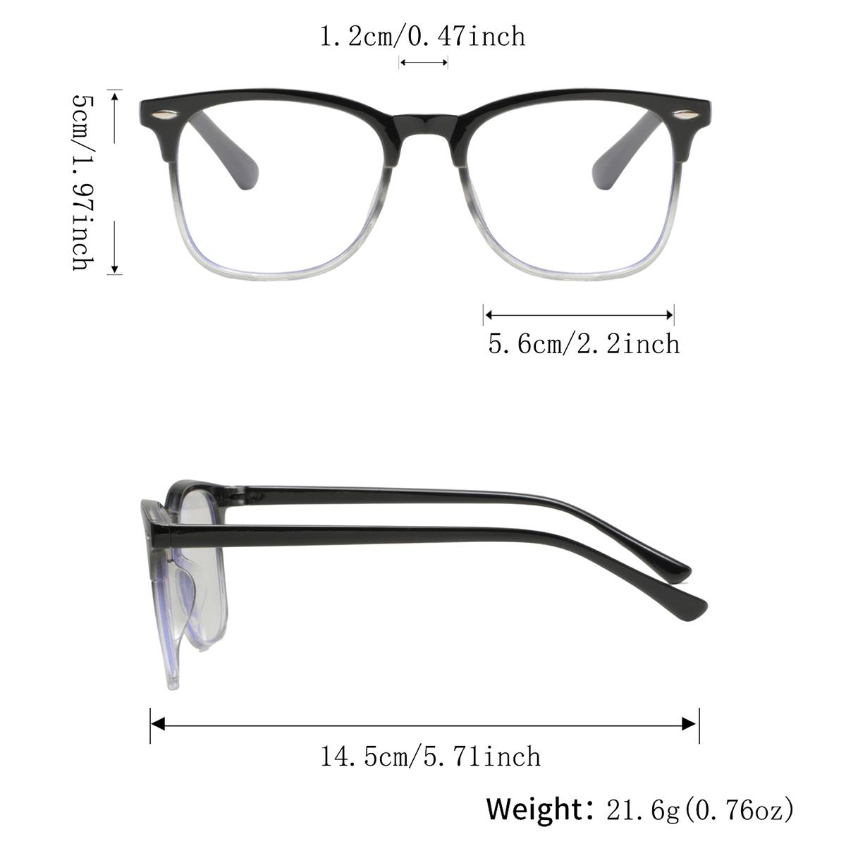 Men's Plastic Square Graduated Reading Glasses, Stylish American Fashion, Casual Trendy Eyewear, Versatile Old Flower Goggles, Reading Eyeglasses, Square Frame Eyeglasses