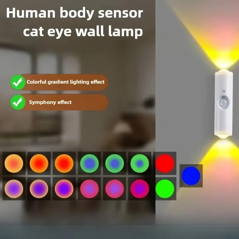 1pc Battery Operated Wall Sconce, Motion Sensor Light Indoor, USB Rechargeable Wall Sconces 7 Colors Wall Lamp for Living Room Hallway Bedroom, Bathroom