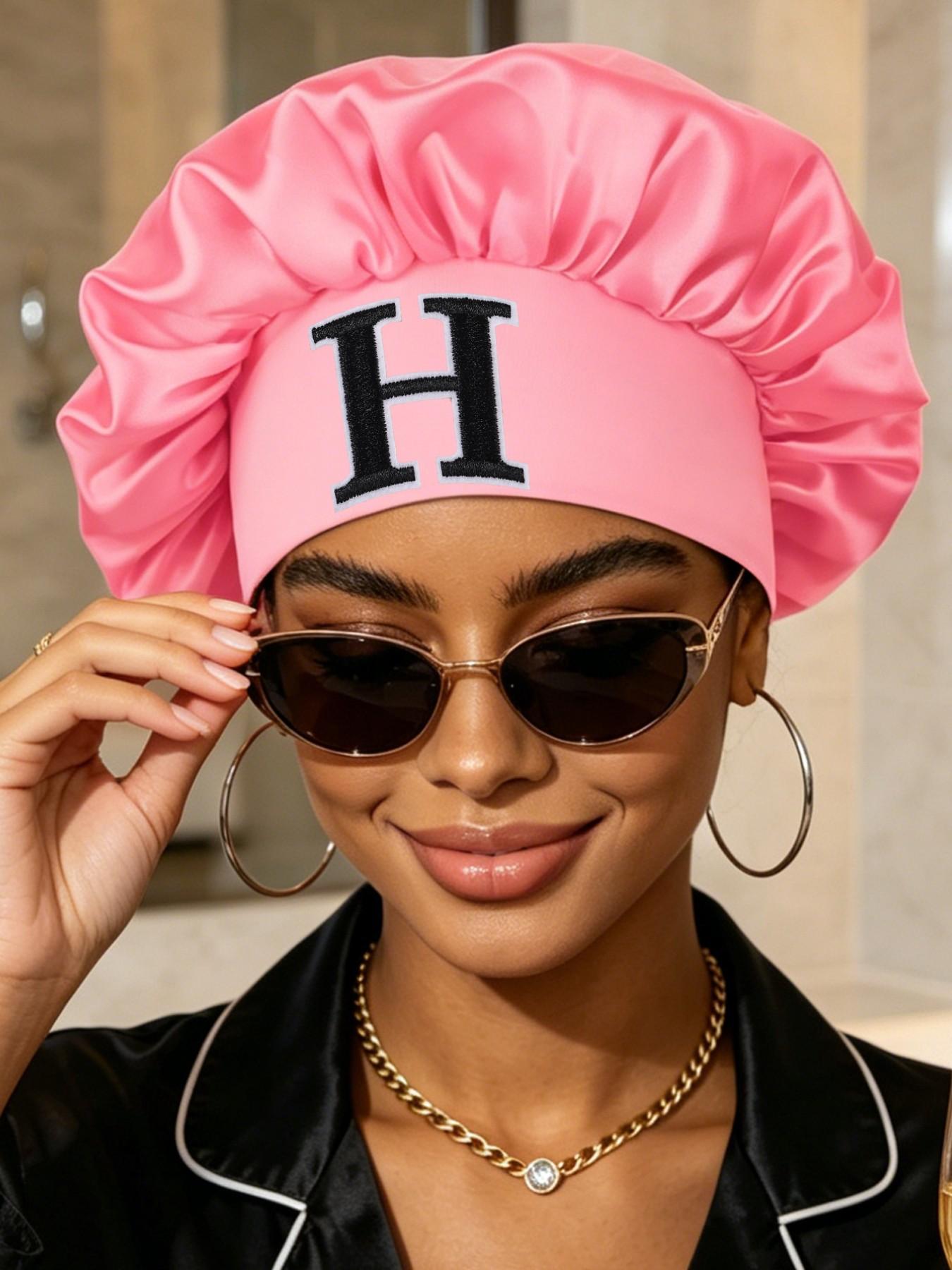 Women's Wide Brim Elastic Satin Sleep Hat, Curling Cap, Shower Cap, Skin-Friendly Fashion Hat, Comfortable and Stylish, Bonnets For Sleeping