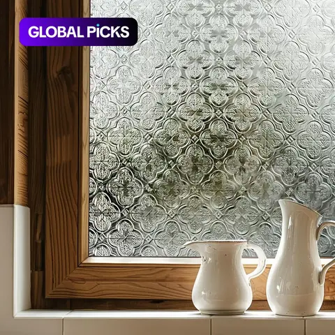 Malus Spectabilis Pattern Static Cling Window Privacy Films For Glass Windows, 1 Roll Sun Shade Decorative Film, Home Sticker for Living Room and Bedroom, Interior Decoration Accessories #GLOBAL PICKS