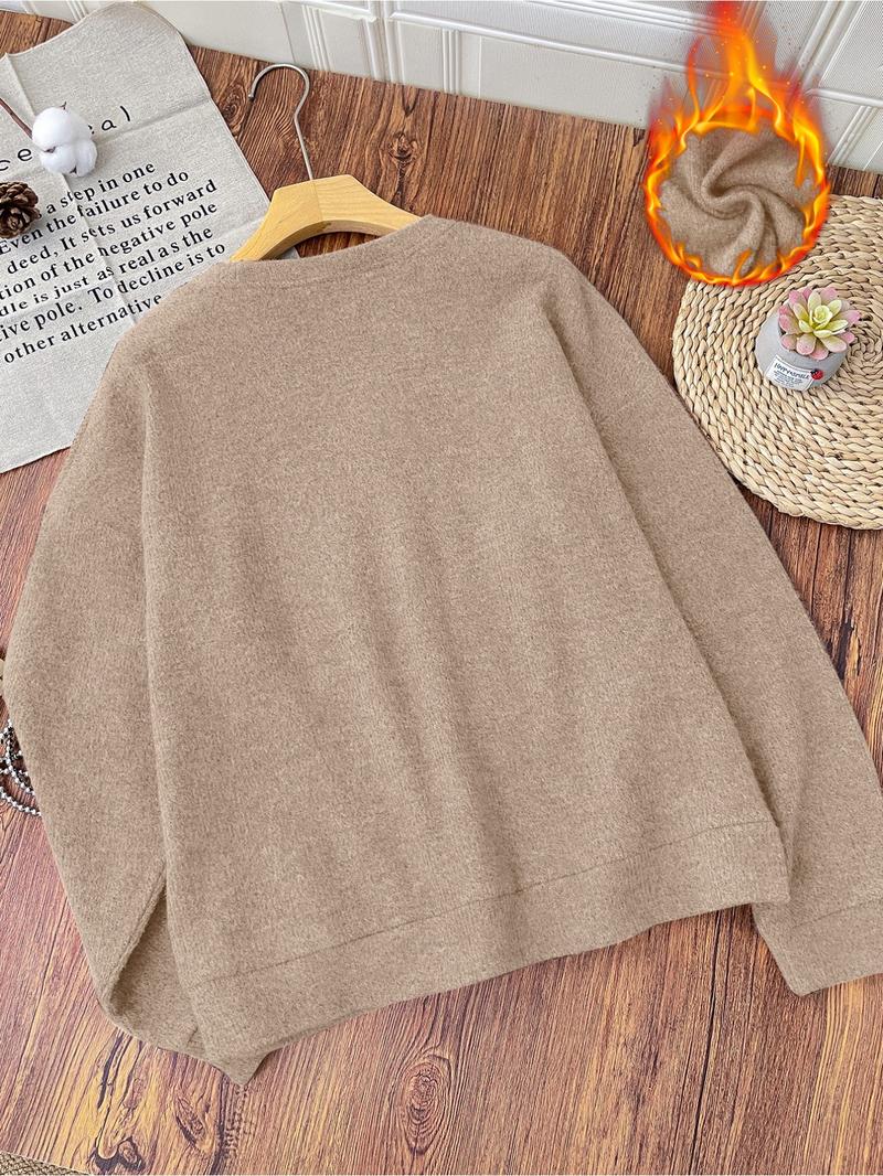 [Autumn and Winter] Women's casual and fashionable crew neck faux sweater tops, women's Halloween crew neck faux sweater tops, Christmas pink Christmas tree print comfortable crew neck faux sweater tops, Christmas gifts
