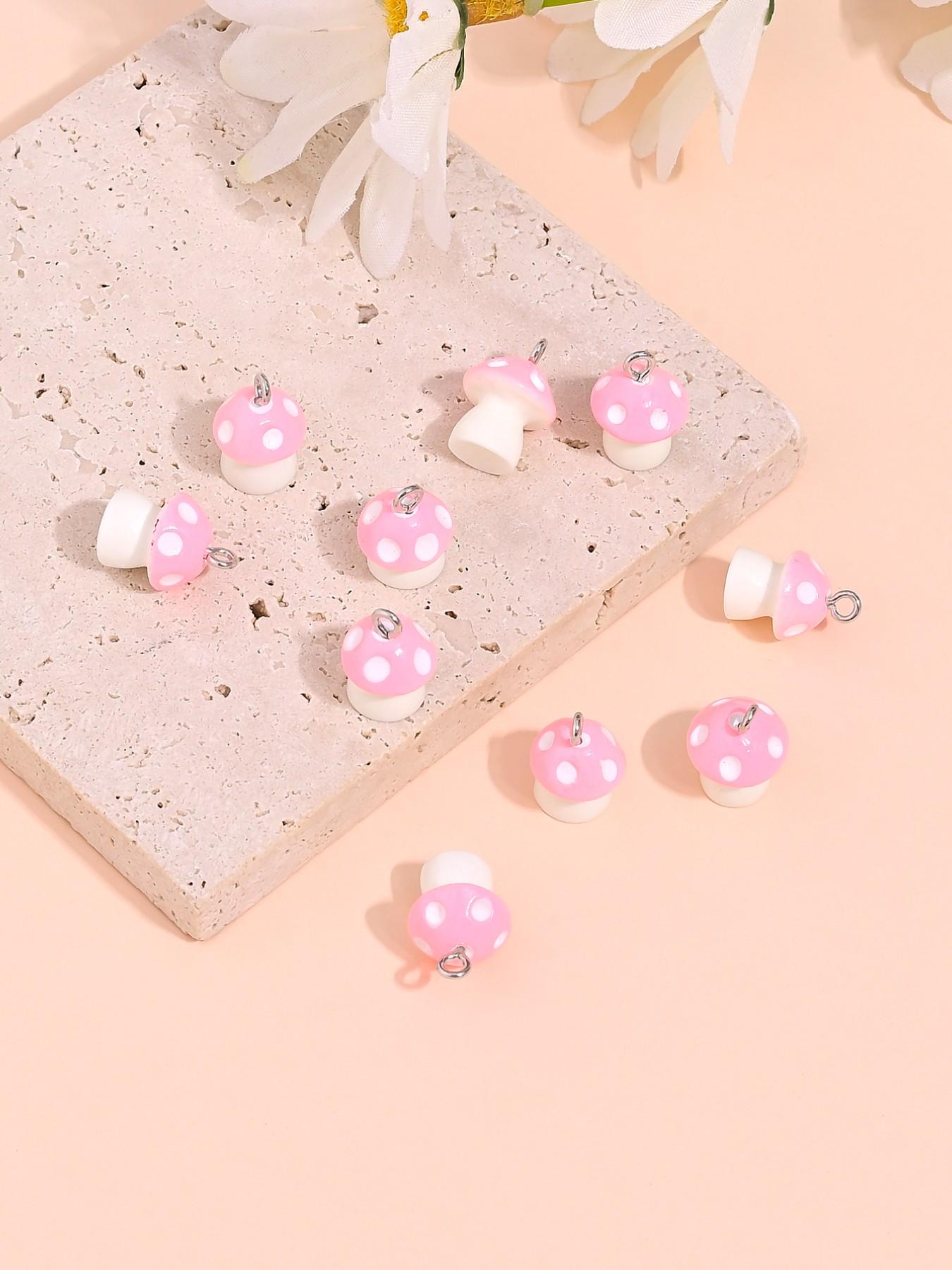 10 Cute Cartoon Mushroom Charms, Perfect for DIY Jewelry Making, Ear Rings, Necklaces, Bracelets, Keychains, Daily and Festival Accessories