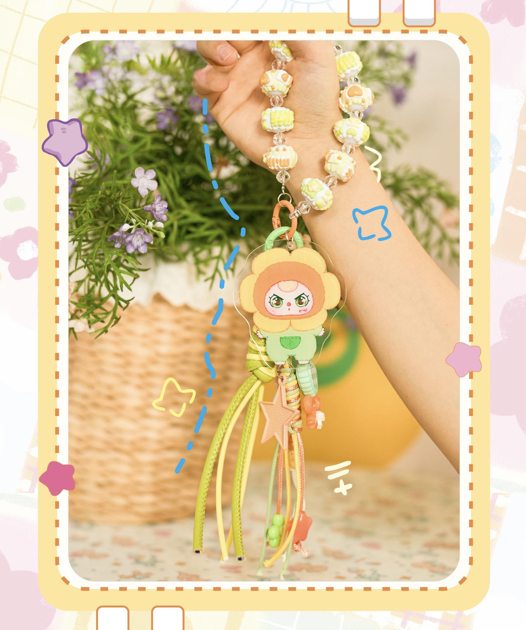 Baby Three Love Chain Time Plush Keychain Blind Box - Cute Mini Stuffed Animal Mystery Keyring with, Kawaii Collectible Charm for Bag, Backpack, Car, Couple Gift, Trendy Accessories
