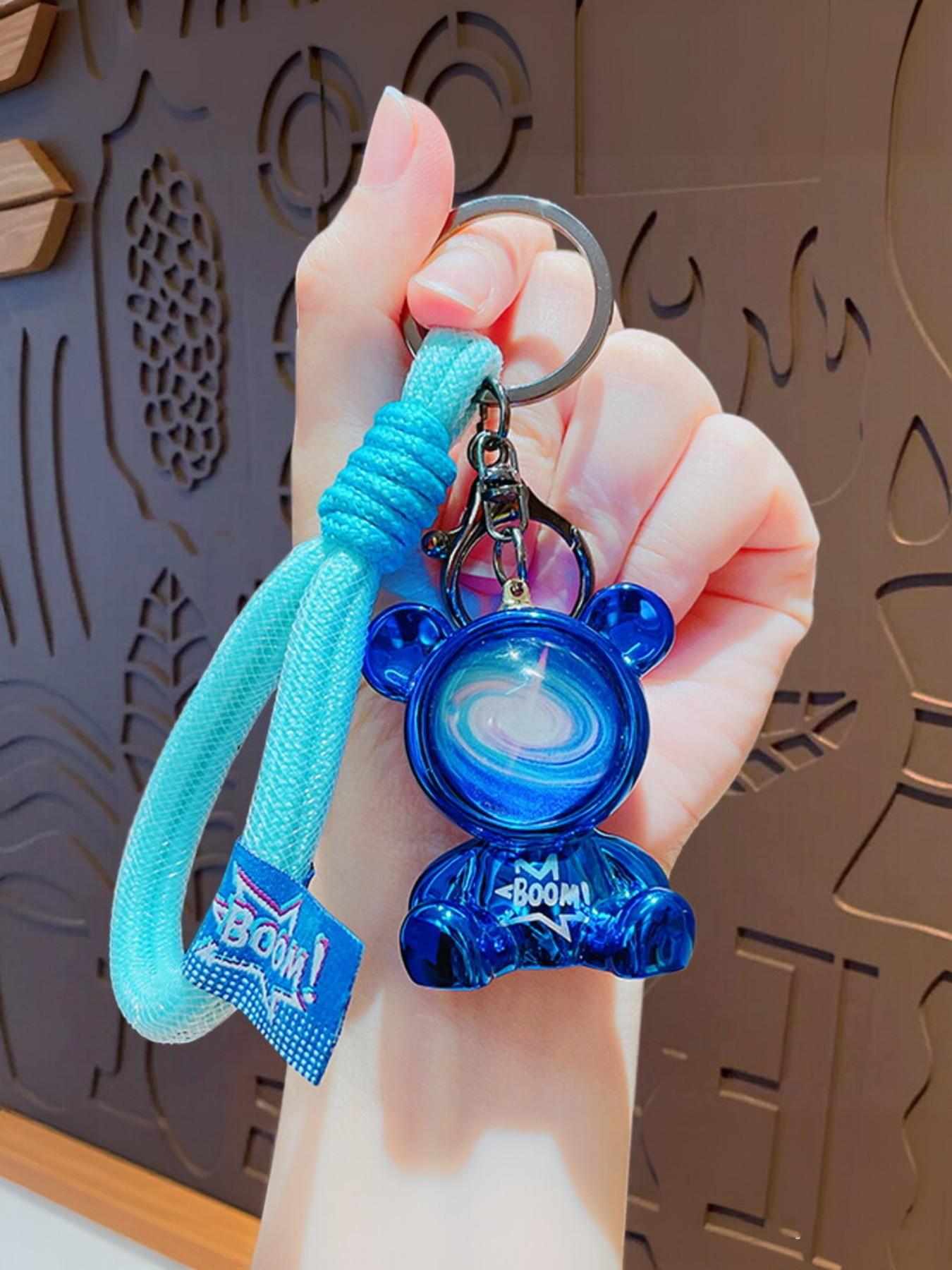 Cartoon Cool Starry Bear Keychain, Creative Couple Backpack Charm, Cute Key Ring Pendant, Small Gift, Holiday Present