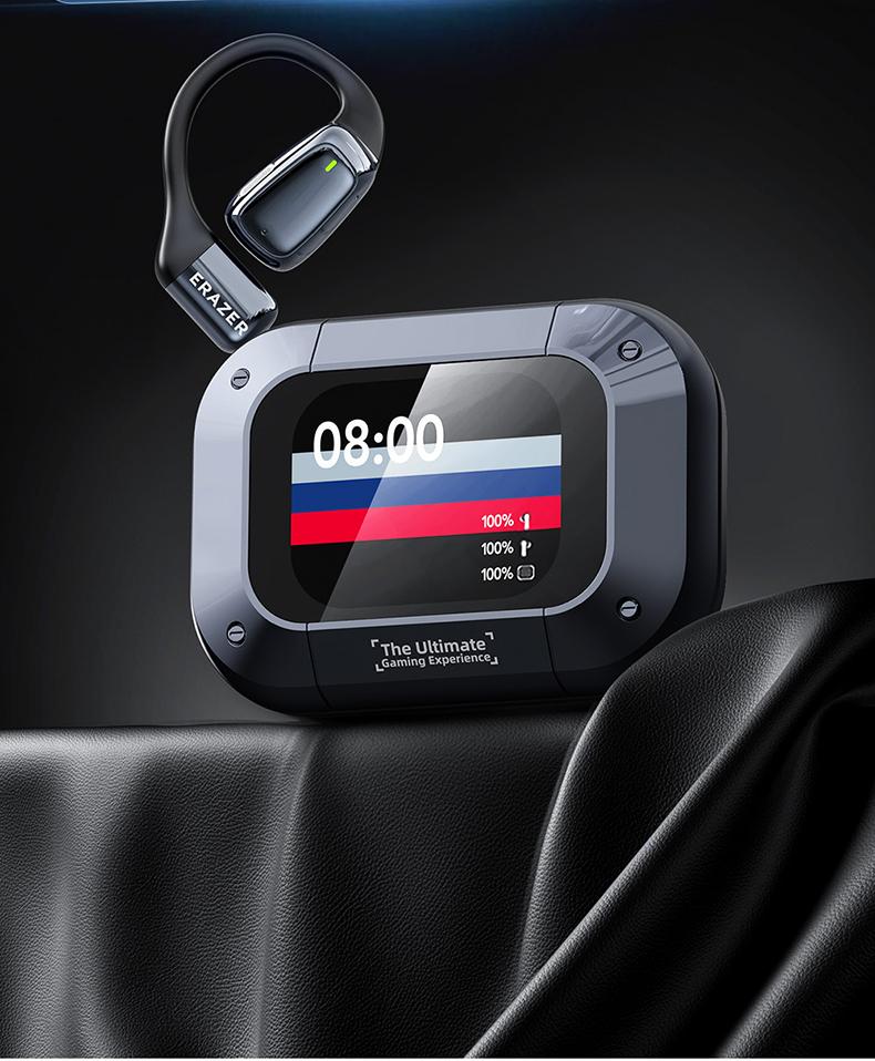 ERAZER XT82Pro OWS Wireless Earbuds Bluetooth 5.4 Earphones HIFI Sound Quality Wireless Headphones Light-Weight Headphones Full Color Display Touch Screen Gaming Headsets Built-in Microphone