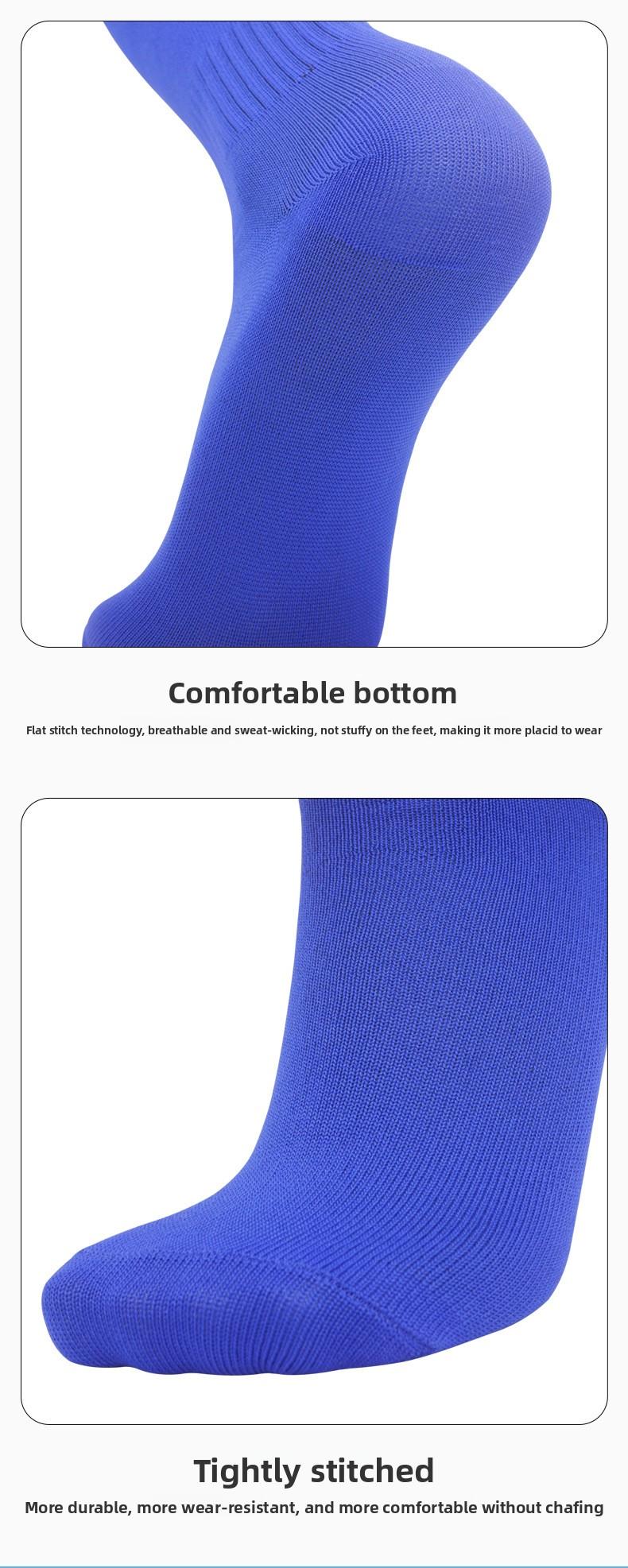 New thin breathable football socks, professional training long tube striped high-elastic football gear