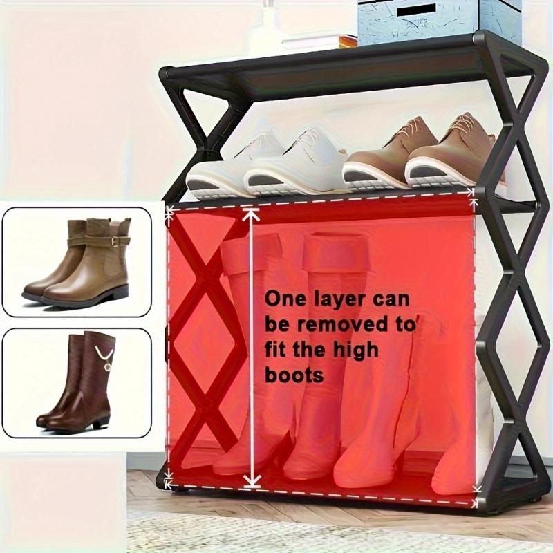 folding shoe rack - No-assembly space-saving storage rack suitable for entryway, wardrobe, kitchen, bathroom, and balcony, Vertical Shoe Rack