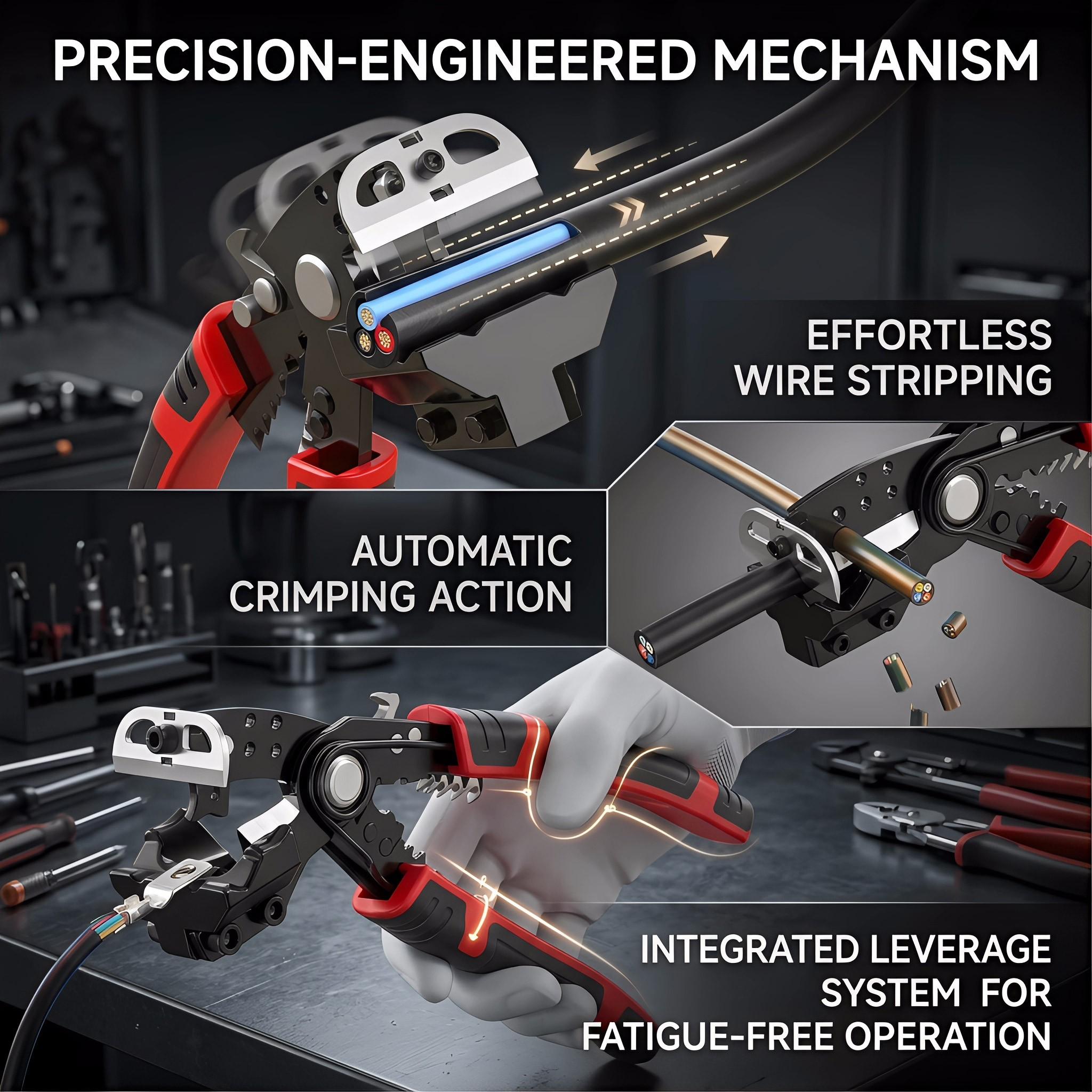 Multifunctional Wire Stripper Tool, Professional Cable Stripping, Cutting, Crimping & Bending Pliers, Versatile Electrician Tool