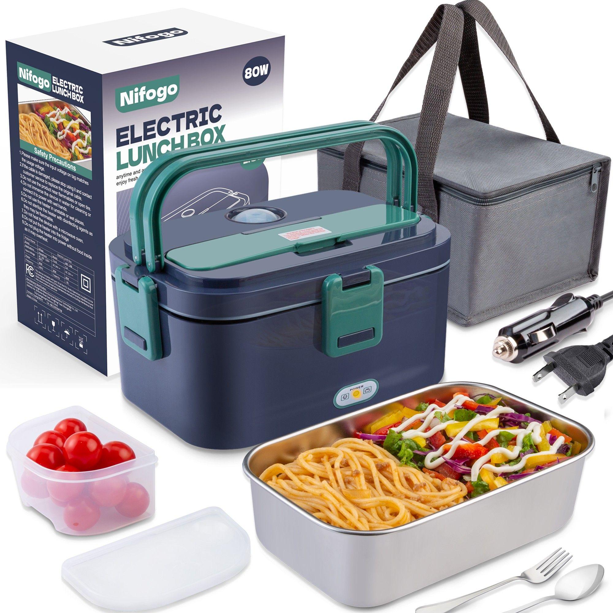 Black Friday Electric Lunch Box,Portable Food Warmer for Cars,Trucks,Home Work Adult Food Warmer,Leak Proof,80W Fast Heating,110V/12V/24V