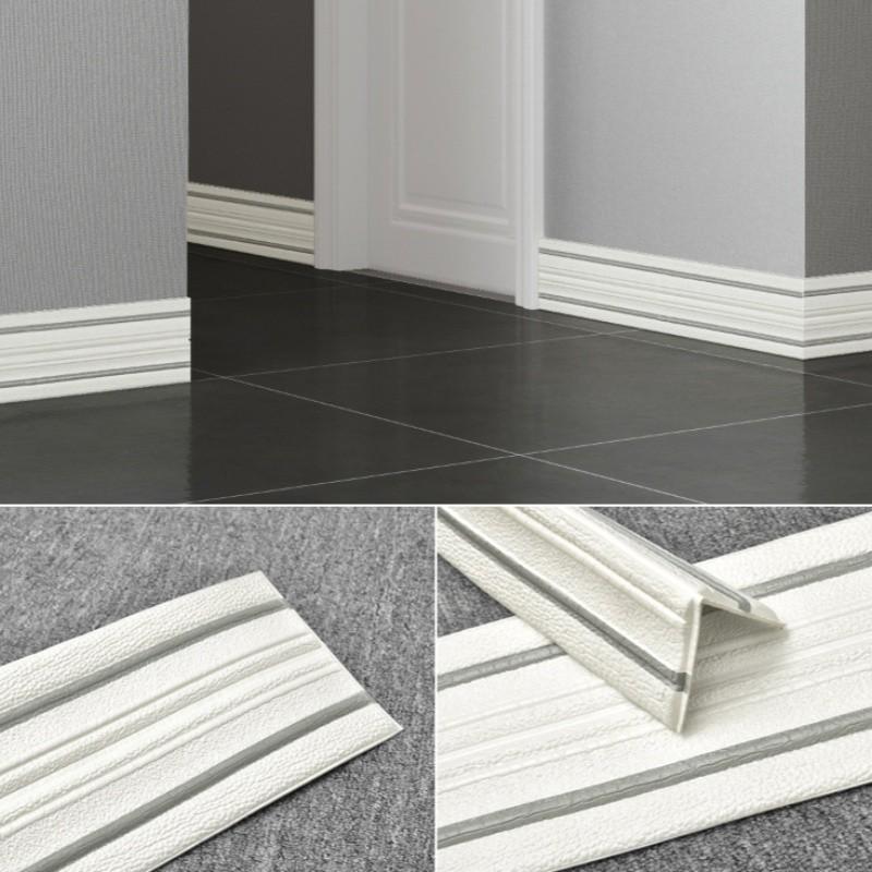 6 Rolls Self-adhesive Ceiling Cornice, Foam Wall Decorative Strip Stickers, Foldable Self-adhesive Waterproof Baseboard Wall Corner Waistline Stickers, Positive Anglection Strip, Decorative Molding