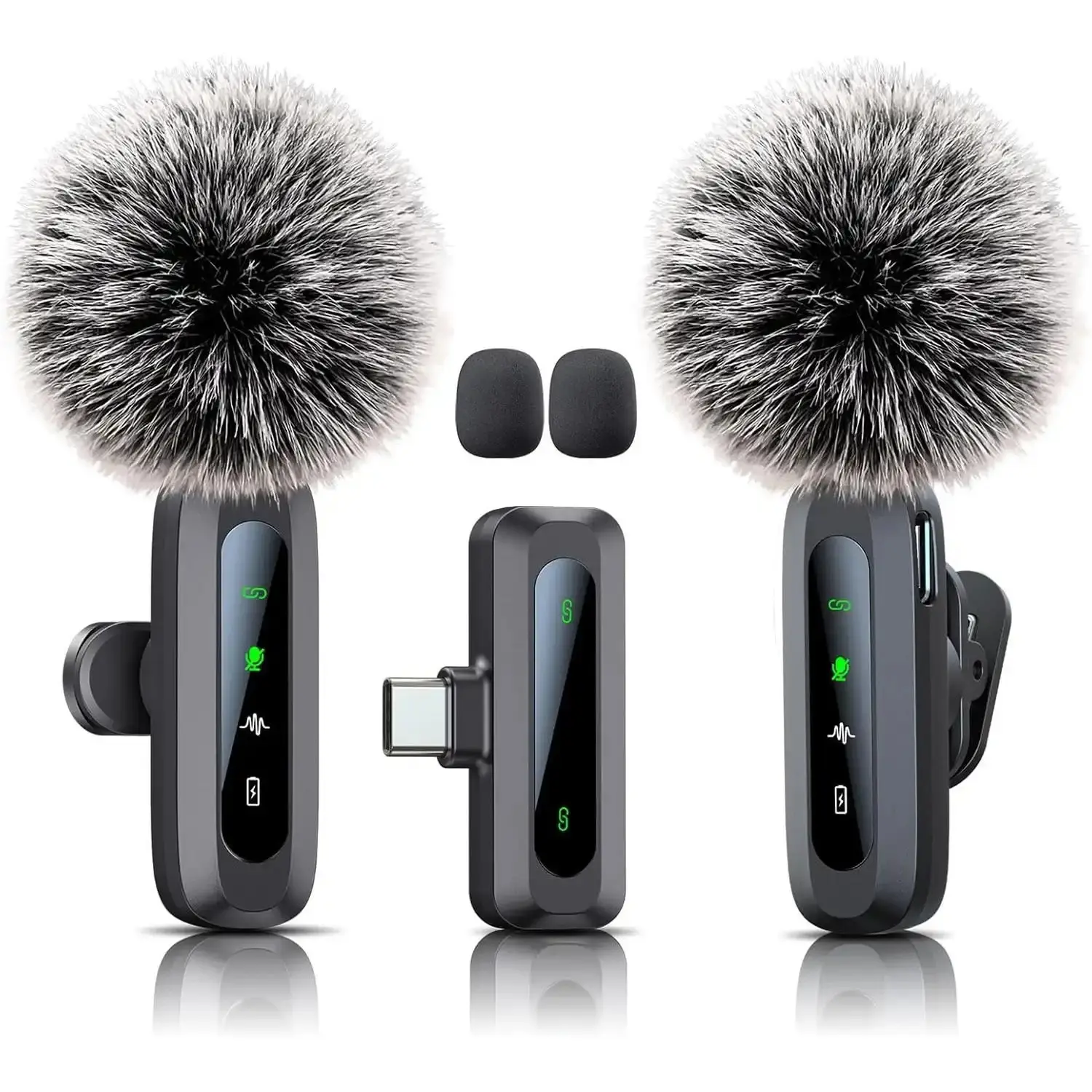 Microphone for iPhone 15-16, mini mic Wireless mic with Noise Reduction,mini Microphone LED Display -Wireless Microphones Ideal for Vlog, TikTok & Content Creation