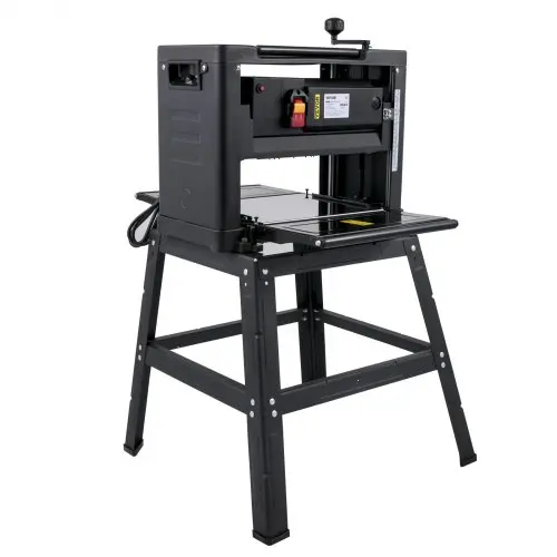 VEVOR 13-Inch Benchtop Thickness Planer, 2000W 15 AMP Wood Planer with Foldable Iron Stand and Dust Exhaust, 8000 rpm Cutter Head, 6 m/min Feed Rate, 2 Double Cutter Blades for Woodworking