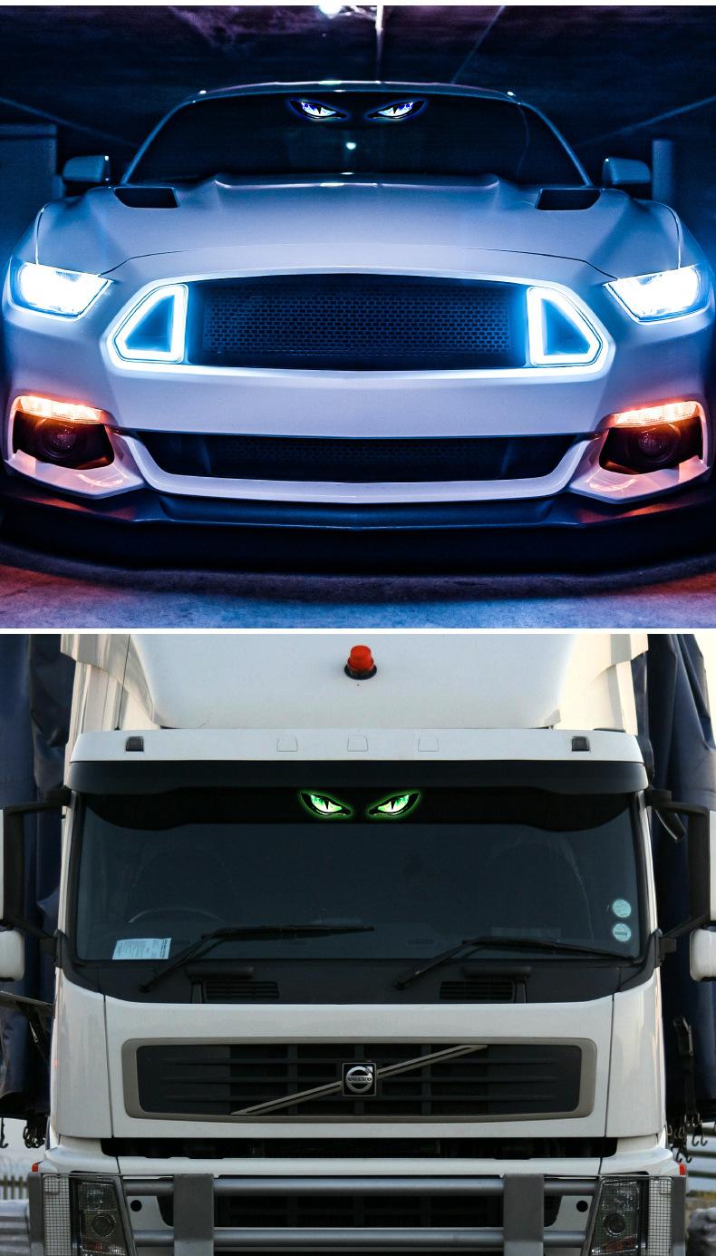 Demon Eye Car LED Atmosphere Light, Wireless Lamp with Dynamic RGB Colors & Easy Suction Mount, Solar & Type-C Rechargeable for a Bold Look on Cars, SUVs, Trucks, Car Interior Accessories tiktokshopbacktoschool