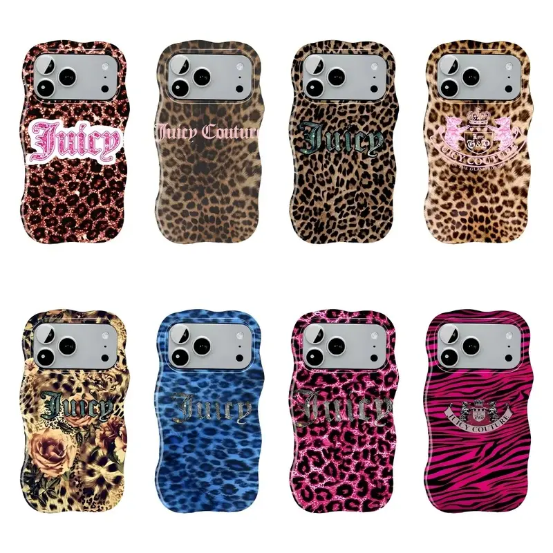 Juicy Couture Leopard Print Cellphone Cover - Protective Protector Case for iPhone 17,16,15,14,13,12,11 Pro Max/Plus, Mobile Phone Accessory, Handheld