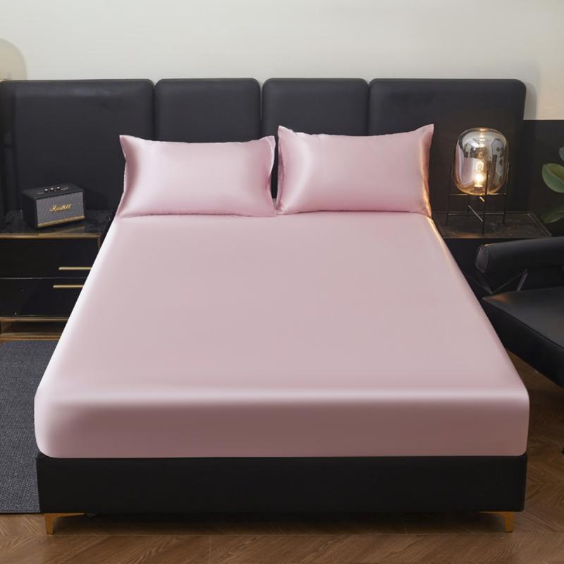 2/3pcs silky satin solid color fitted bed sheet set, dust-proof and dirt-resistant mattress cover, skin-friendly and breathable, cool and comfortable, silk-like bedding, Satin bed sheets, Cooling sheet set, suitable for bedroom/hotel, multiple sizes 2/3pcs silky satin solid color fitted bed sheet set, dust-proof and dirt-resistant mattress cover, skin-friendly and breathable, cool and comfortable, silk-like bedding, Satin bed sheets, Cooling sheet set, suitable for bedroom/hotel, multiple sizes