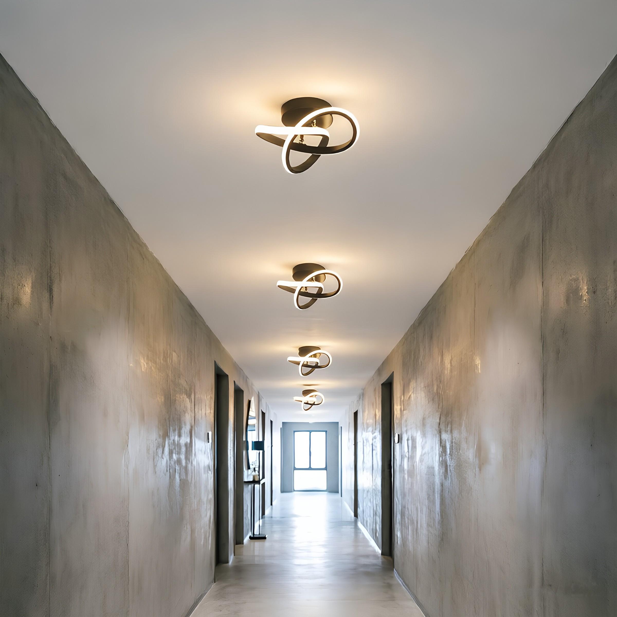 LED Ceiling Light, black/white/gold, 3-color dimmable. Ideal for bedrooms, corridors, hallways, studies, and simple modern interior home lighting.