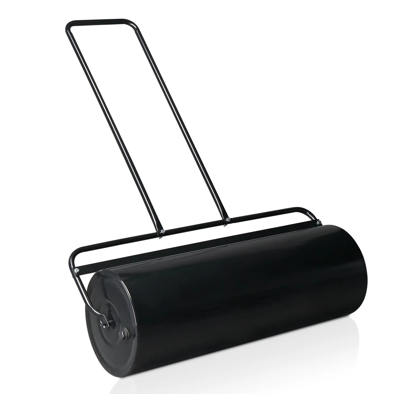36 in Heavy Duty Iron Yard Roller, Cylindrical Lawn Roller for Grass and Sod Leveling, Push Pull Garden Roller with Ergonomic Handle, Black