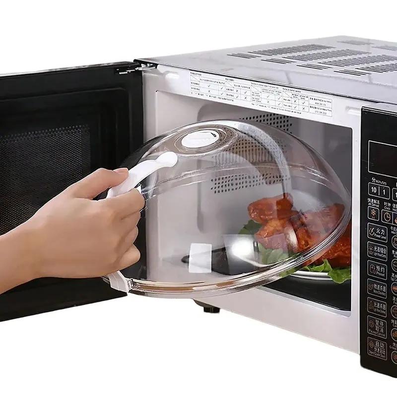 Microwave Splatter Cover with Handle, Reusable Microwave Food Lid, Modern Kitchen Utensil, Practical Kitchen Gadget, Kitchen Utensils Gadgets and Accessory Designed for hot dishes, prevents oil splatters, and keeps food fresh. Ideal for family gatherings.