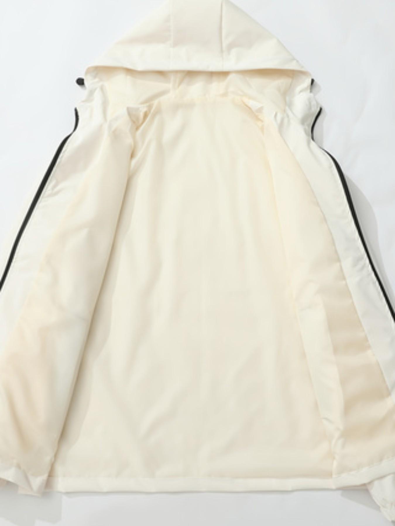 Bold Spider Print Hooded Jacket, Polyester Fabric, Stylish Spider Design, Casual Slim Fit, Spring & Fall Fashion Outerwear