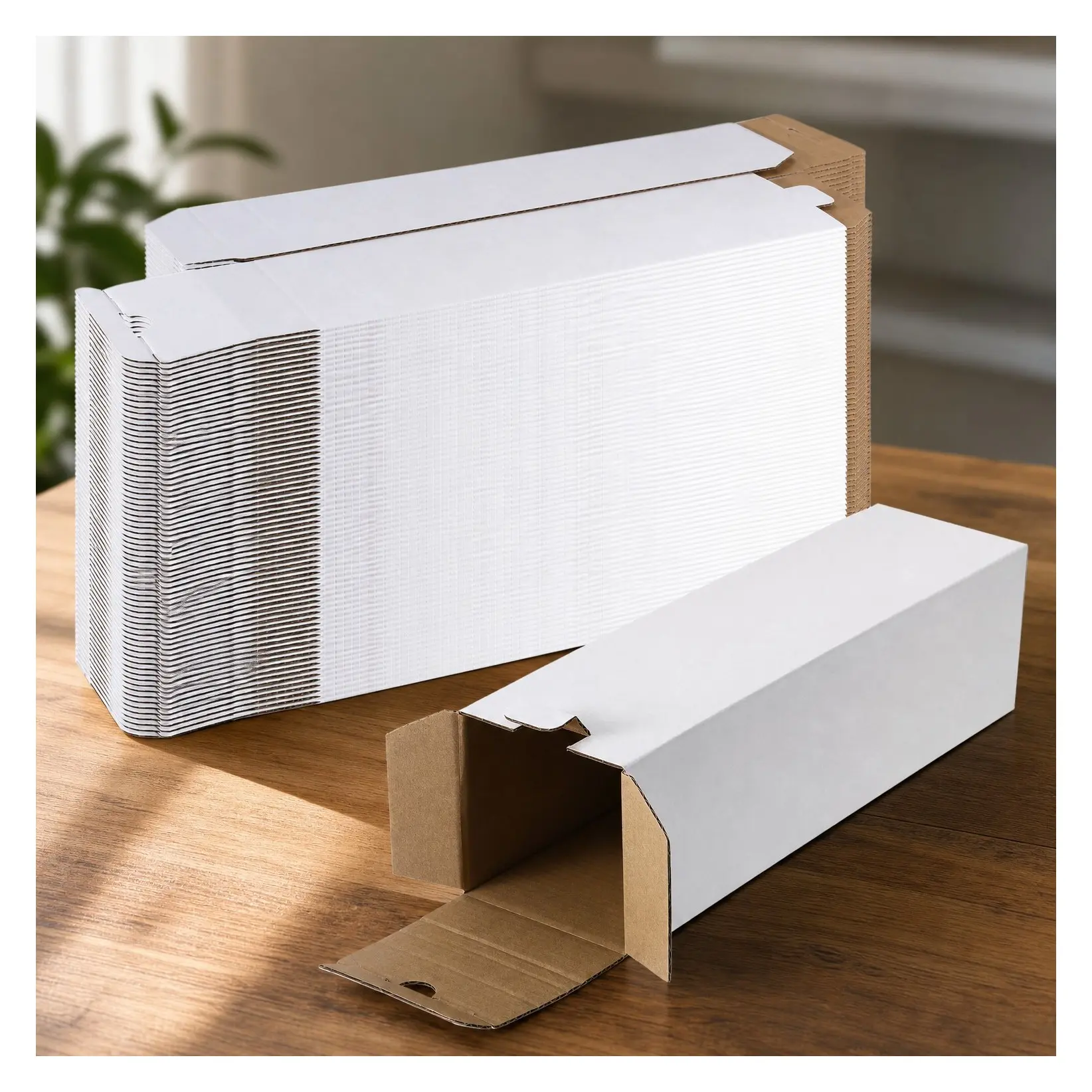 50 Pcs 3 x 3 x 12 Inches Corrugated Cardboard Square Shipping Tubes, Tumbler Boxes for Mailing, Moving, Storage, Bulk Packaging (White)Gift