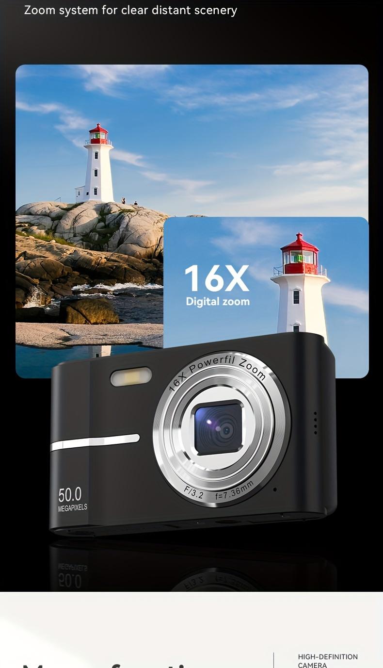 50MP 1080P HD Digital Camera+32G TF 16X Digital Zoom Cameras For Vlogging 2.4'' LCD Rechargeable Camera Photography Professional Camera For Teenagers, And Beginners, Support For Taking Photos, Recording Videos, And Webcam,Best Gifts