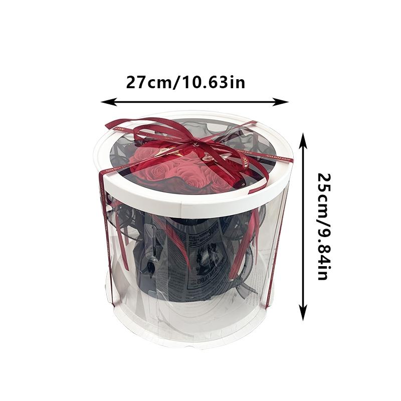 Scented Soap Rose Bouquet in Clear Box, 10.6" Pre-wrapped Eternal Fake Flowers with Butterflies, Luxury Gift for Mom Wife Girlfriend, Mother's Day 2026 Romantic Anniversary Centerpiece