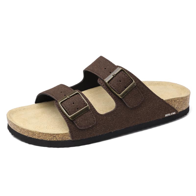 Women's Casual Slide Sandals With Cork Footbed Double Adjustable Buckle For Summer Everyday Wear