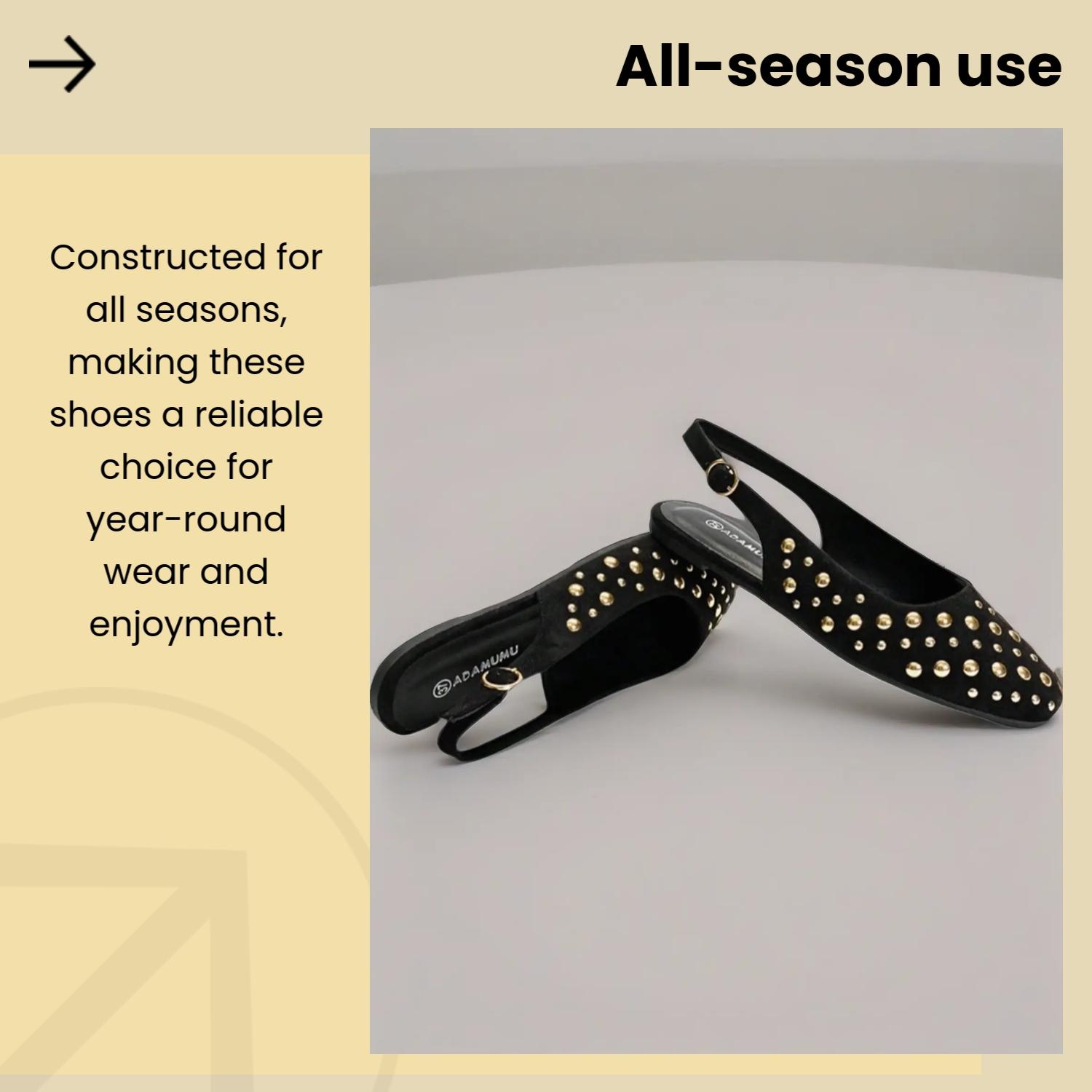 Women's New High-End Fashion Studded Flat Buckle Design Sandals, Buckle-Strap Summer Holiday Shoes, Comfortable Medium-Width Ankle-Low Flats, Casual Trendy Trending Sandals for Daily Wear