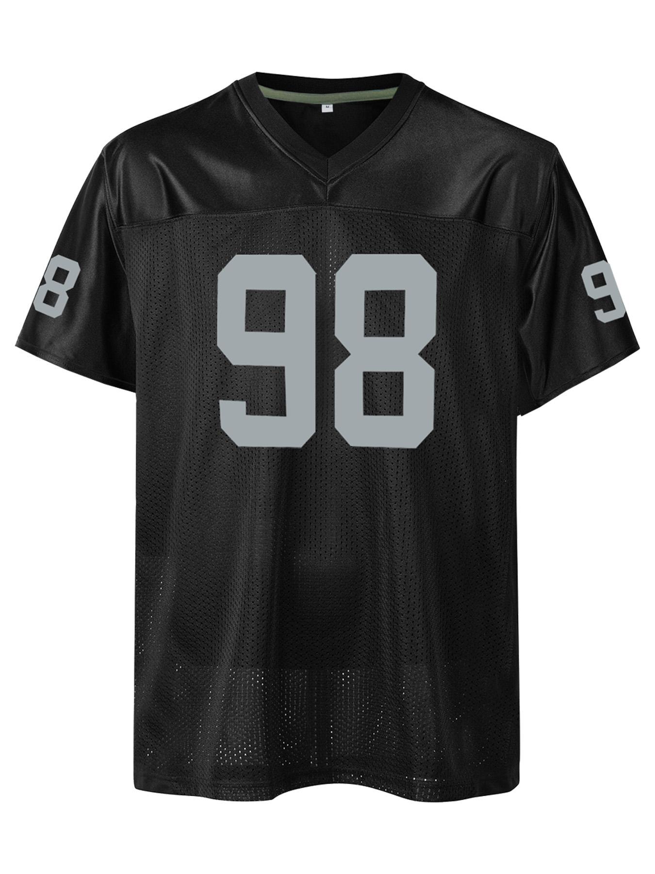 Boyfriend Style Men's Football Jersey - Vibrant V-Neck Polyester Top with Letter and Number Embroidery, Breathable, Short Sleeve, Loose Fit for Casual & Sportswear, Perfect for Teams and Four Seasons Wear, Stylish Jersey, Jersey Shirts