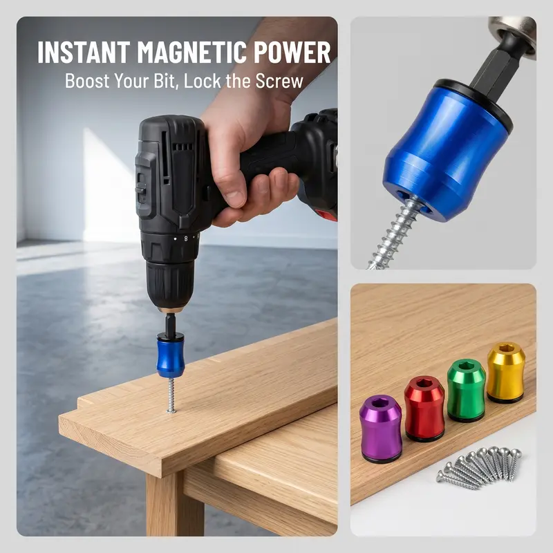 Strong Magnetic Screw Ring, Universal Magnetic Screw Ring Bit for Hex Screwdriver and Power Bits Screwring Powerbits-YY1