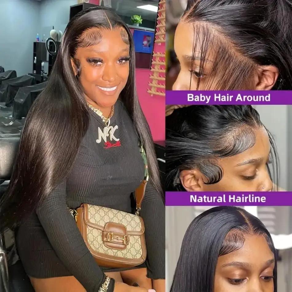 Bling Hair Glueless Bone Straight 5x5 Hd Lace Frontal Wig 13X6 13X4 Black Lace Front Wig Human Hair 5x5 Natural Brazilian Transparent Wigs