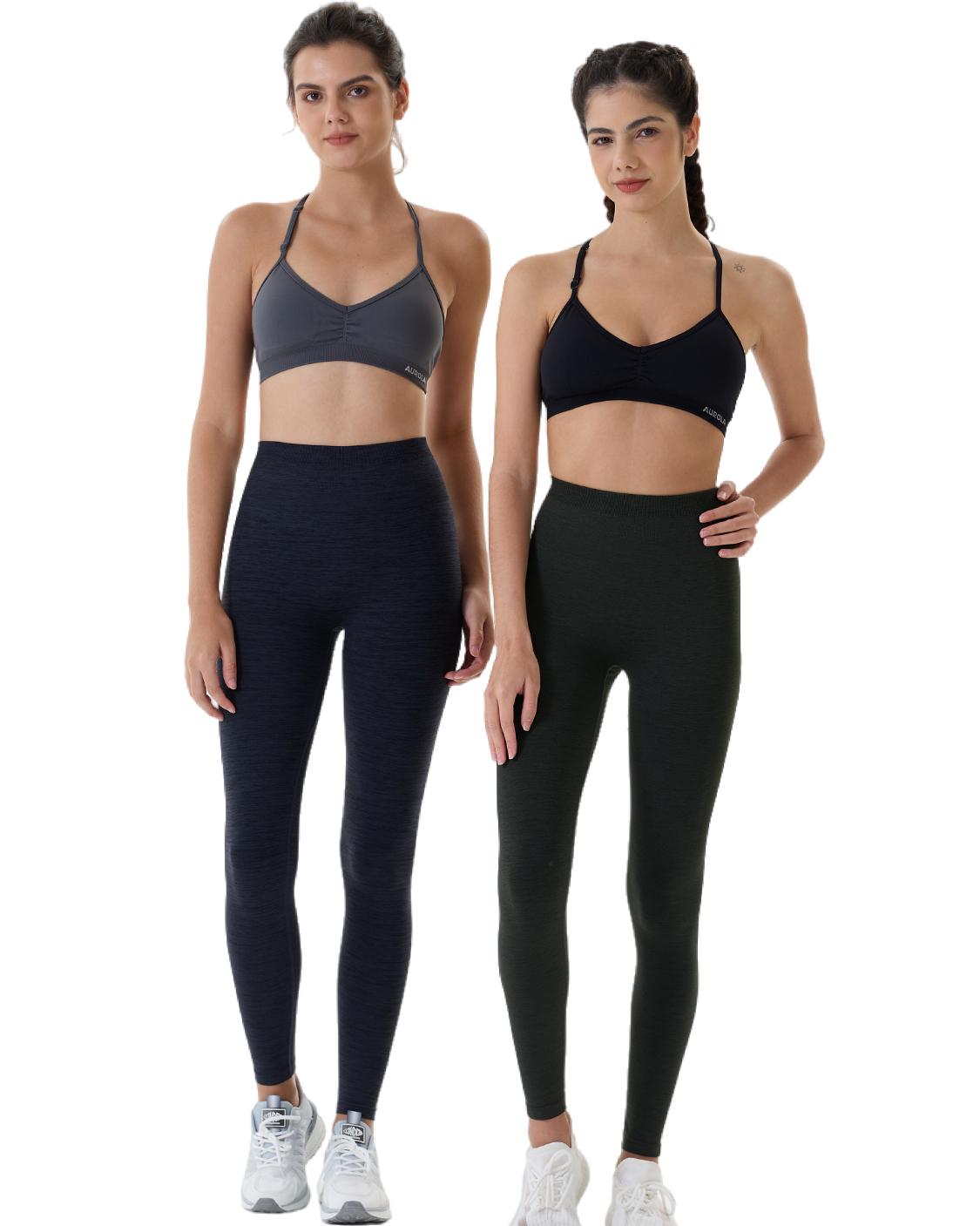 AUROLA Dream Marl Workout Leggings for Women Seamless Scrunch Tights Tummy Control Gym Fitness Girl Sport Active Yoga Pants