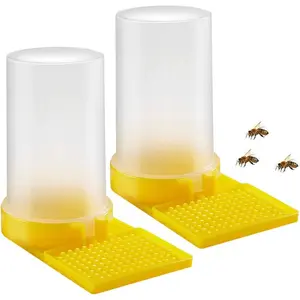 2 Pack Bee Water Feeder Beehive Beekeeping Water Beehive Entrance Feeder Drinking Beekeeping Butterfly Bath Bowl Bee Watering Station for Outdoor Garden Yard Decor